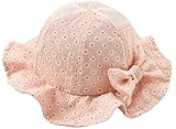 (ラボーグ)La vogue ベビー用ハット つば広ハット 赤ちゃん サンバイザー キャップ キッズ 帽子 花柄 女の子 女児 UVカット 日焼け防止 (ピンク)