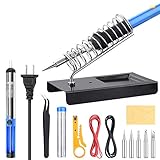 ETEPON 14点セット はんだごて はんだごてセット 60W 110V 温度調節可能（200℃～450℃）5本先端+はんだワイヤー+ON/OFFスイッチ 基盤・自動車・自転車 家庭/外出用 電子工