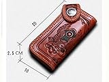 オリジナル　手つくり財布 メンズ財布 大容量 牛革 札入れ コンパクト カード入れ 小銭入れ 長財布 男女兼用 職人の手彫りA1007