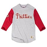 Philadelphia Phillies Mitchell & NessメンズScoring Position 3 / 4スリーブラグランTシャツ L グレイ