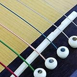 Foxnovo 2-in-1 Durable Bone Bridge Saddle Nut Set for Steel String Acoustic Guitar (Ivory) [並行輸入品]