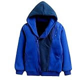 [FERE8890] ボーイズ パーカー ジャケット ファスナー ストライプ 星柄 長袖 スプライス コート スウェット 男の子 アウターウェア カジュアル ブルー 120# 適合身長約110CM以下