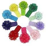 Domybestベビーヘアバンド 　セット　フラワーヘアバンド 花 王冠 リボン キッズ 子供 カチューシャ 髪飾り ヘアアクセサリー 女の子 新生児 赤ちゃん 出産祝い 祝い お宮参り 誕生日 10