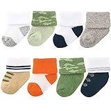 Luvable Friends (ルバブルフレンズ) ベビー 男の子 パイル地厚手のくつした 0-6ヶ月 8組セット (カモフラージュ) [並行輸入品]