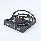 C-zone USB 3.0 4-Ports 3.5 inch Metal Front Panel USB Hub with 15 Pin SATA Power Connector [ 20 Pin 
