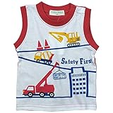 【初夏盛夏対応】 NON SECTION(ノンセクション) 天竺働く車タンクトップ 95cm/レッド NO.BF-83104
