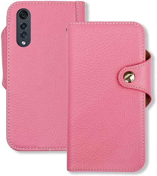 sslink LG VELVET L-52A LG VELVET Compatible Folio Smartphone Case (Pink) Genuine Leather Plain Side Opening Leather Leather Case Cover Strap Hole Strap Hole Strap Hole Stand Function Notebook Type - 1