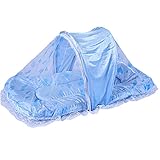 スリーピングパッド昆虫ネッティングベビーベッドと折り畳み式の蚊帳-青