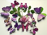 Cute Product 12pcs 3d Wall Stickers Crafts Butterflies Art DIY Decor Wall Stickers Decals Nursery De