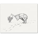 Footprints – Winnie the Pooh and Piglet 11 x 14額なし保育園アートプリント