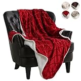 VVfamily 50 x 60インチ スローブランケットスーパーソフトシェルパ ソファ/カウチソファ/旅行/寝具/ペット ブラウン/パープル/アイボリー/ブルー 50x60 レッド SLVVTB