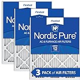 Nordic Pure 12x18x1 (11 1/2 x 17 1/2 x 3/4) プリーツ MERV 12 エアフィルター 3パック