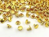 1「両8並」 100組入 両面カシメ 頭8mm 足6mm カシメ 8mm カシメセット 革細工金具 かしめ カシメ金具 レザークラフト 留め具 頭径8mm 足6mm,ゴールド
