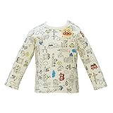 【本体綿100％】2017年 秋冬 アンパンマン 天竺 ポケットモチーフ付 総柄 長袖Tシャツ ANPANMAN アイボリー◇95cm