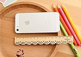function-ruler 2個/ロット新しいスタイルクリエイティブ木製定規学校ツールfor Studentsキュートヴィンテージレース波ルーラー イエロー 5646345075720