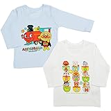 【2枚組】【本体綿100％】2017年 春物 ANPANMAN アンパンマン 長袖シャツ 男の子-サックス◇90cm