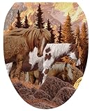 Toilet Tattoos TT-1041-O Wild Horses Design Toilet Seat Applique, Elongated by Toilet Tattoos