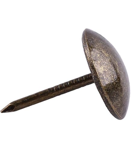 ComfortStyle 5/8” Premium Upholstery Tacks – Decorative Nailhead Trim For Furniture (100 Pcs, Dark Natural)