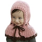 ARAUS　子供用　帽子　ニット帽　ポンチョ ネックウォーマー　ニットキャップ　ファーボール　ショール　ベビー　キッズ　こども　幼児　赤ちゃん　お孫さん　暖かい 防寒　冬　対策 かわいい　公園 お出か