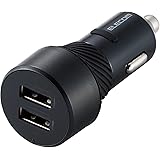 エレコム カーチャージャー シガーソケット USB 2ポート USB-A×2 24W 12V/24V対応 [抜けにくいシリコン付き/おまかせ充電/2台同時充電] 【iPhone SE3/SE2/13/12、iPad、Android 各種対応】 ブラッ