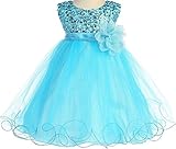 Little Baby Girl Dress Stunningスパンコールチュール乳児幼児フラワーガールドレス カラー: ブルー