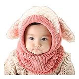 AKSSWEET 選べる5色 うさぎちゃん風 ニット帽 ニット帽子 ベビー キッズ 赤ちゃん 子 子供 用 かわいい 防寒 (ピンク)