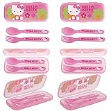 Hello Kitty ( 6パック)プラスチックSilverware Gopak Kids再利用可能なフォーク&スプーンランチパック