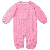 ZOEREA(ゾエレア)　ニットセーターキッズ　セーター子供　ベビー長袖ロンパース　裏起毛　女の子　男の子　厚い　ボーダー柄　カバーオール　誕生日　記念日　出産祝い　秋冬　子供服　ピンク　２歳