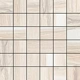 【B'stile】天然木の質感を表現したタイル「Saloon - サルーン」（磁器質｜300×300mmモザイクタイプ｜屋内壁/屋内床/屋外床用）1シート (ベージュ)