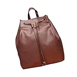 (Brown) - Creazy Women Fashion DrawstringTravel Satchel School Bag Backpack Bucket Bag (Brown)