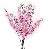 Tinksky 6pcs Peach Blossomシミュレーション花人工花シルクフラワー装飾花花輪(ピンク)