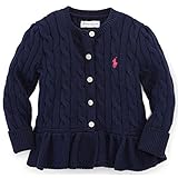 Ralph Lauren(ラルフローレン) ペプラムコットンカーディガン(Navy) 12M(9-12ヶ月)[並行輸入品]