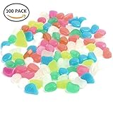 bestjunly 発光石 飾り石 彩り石 水槽飾り 蓄光砕石 夜光石 水槽 アクアリウム 石 夜光石 石光る 1袋約100個入