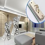 ILS - 2 pieces 360 Degree Door Pivot Hinge Hardware Silver 74mm Length
