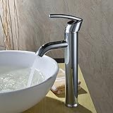 Sprinkle Single Handle Contemporary Bathroom Lavatory Vanity Vessel Sink Faucet Chrome Tall Spout De