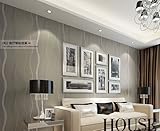 QIHANG High-grade Non-woven Flocking Simple Curve Style Wallpaper Roll Silver&purple Color by QIHANG