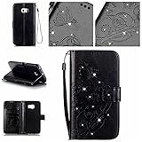 Samsung Galaxy S6 Edge ケース, UNEXTATI 手帳型ケース Samsung Galaxy S6 Edge ケース カバー 高品質 PUレザー 手帳型 ウォレット型 財布型 