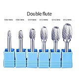 SHINA 高級なカーバイドバー 両刃 トーチ形 先端まで刃があり 回転 File 1/4" 6mm SHK 10mm（頭の外径のサイズ）