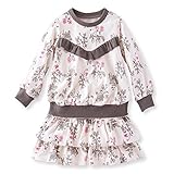 (フェリシモ) ボタニカル柄のガーリースウェットセットアップ ホワイト× ブラック ガールズ 11