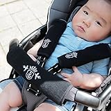 バーカバー なめても安心 ベビーカーのセーフティーバーや子供乗せ自転車に取り付け可能！ DORACO　安心の日本製 (ブラック×ホワイト)