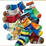 FANTASIEN 12 Pairs Anti-slip Assorted Kids Baby Socks with Anti-skid Particles Anti-skid Kids Socks 