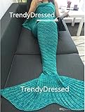 1 の 2017 年 TrendyDressed ファッションベッドルームの内装の中空部分の人魚姫の尾ソファ毛布スーパーソフトをウォームアップするための大人の手かぎ針編みの毛糸だ