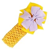 Tonsee ベビー ガールズ ヘッドバンド 可愛い ちょう結び ヘアアクセサリー ストレッチ ヘアバンド (イエロー)