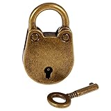 Fenteer レトロ　南京錠　キー付き　旅行荷物　安全用ロック　ブロンズ