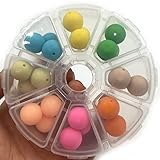 Kissteether DIYのシリコーンベビーテイリングネックレスキットフリーストレージケース完璧なベビーテザーギフト食品グレードのシリコーンテザー木製のビーズ離脱セーフティクラスプは、クリエイティ