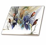 3dRose ct_101185_3 Rufous Hummingbirds Ceramic Tile, 8" [並行輸入品]