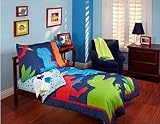 Garanimals " dino-mite "恐竜4点幼児用寝具セット、ブルーとレッド布団セットfor Boys