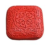 美しい中国スタイルの花柄彫刻された漆宝石箱の2つの小品