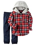 カーターズ Carter's シャツ ＆ ジョガー パンツ 2点セット 2-Piece Hooded Button-Front & Jogger Set 18M (78-83cm) [並行輸入品]