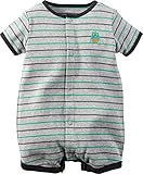 カーターズ carter's アパレル baby line 男の子 ロンパース グレー ボーダー 綿 118G281 【並行輸入品】 6ヶ月